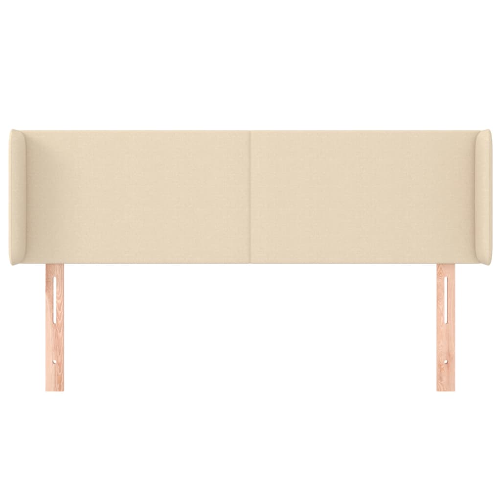 Hoofdbord Met Randen Stof Kleurig 147 x 16 x 78/88 cm Crème
