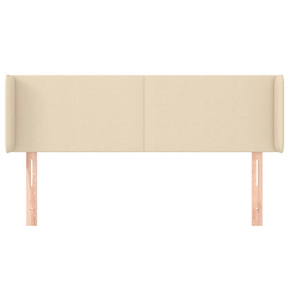 Hoofdbord Met Randen Stof Kleurig 147 x 16 x 78/88 cm Crème
