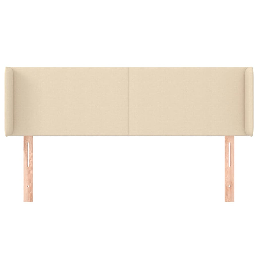 Hoofdbord Met Randen Stof Kleurig 147 x 16 x 78/88 cm Crème