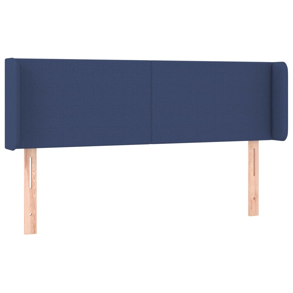 Hoofdbord Met Randen Stof 147 x 16 x 78/88 cm Blauw