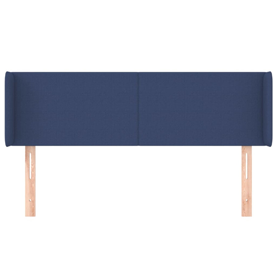 Hoofdbord Met Randen Stof 147 x 16 x 78/88 cm Blauw