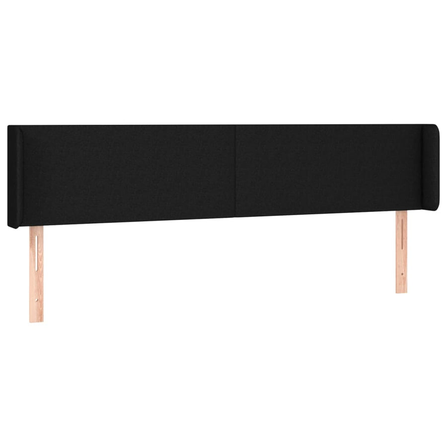Hoofdbord met randen 163x16x78/88 cm stof zwart