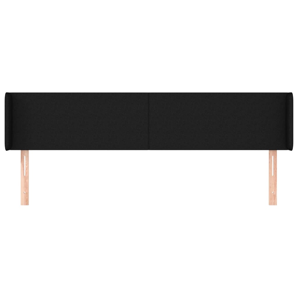 Hoofdbord met randen 163x16x78/88 cm stof zwart