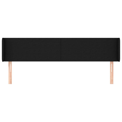 Hoofdbord met randen 163x16x78/88 cm stof zwart
