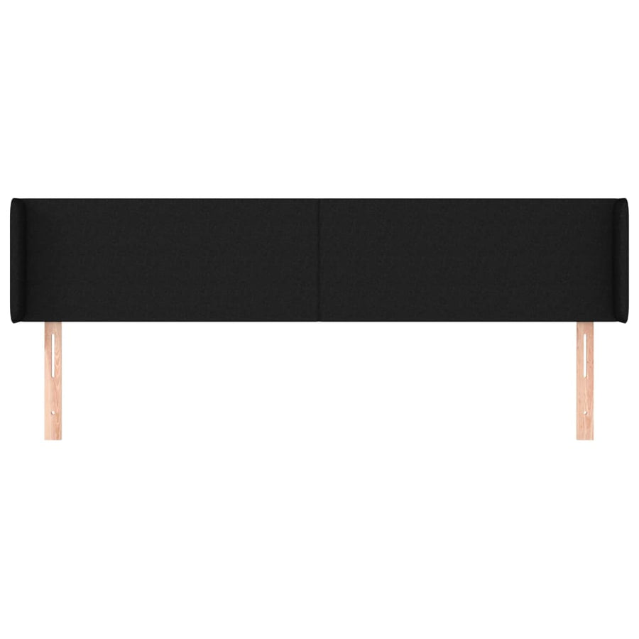 Hoofdbord met randen 163x16x78/88 cm stof zwart