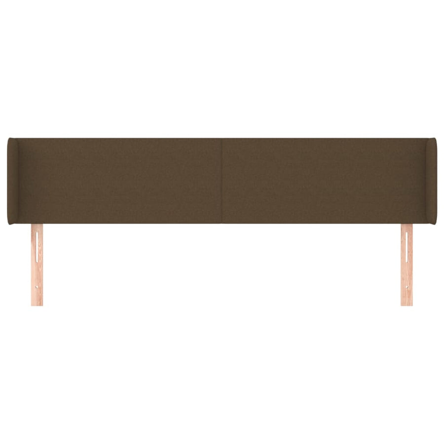 Hoofdbord met randen 163x16x78/88 cm stof donkerbruin