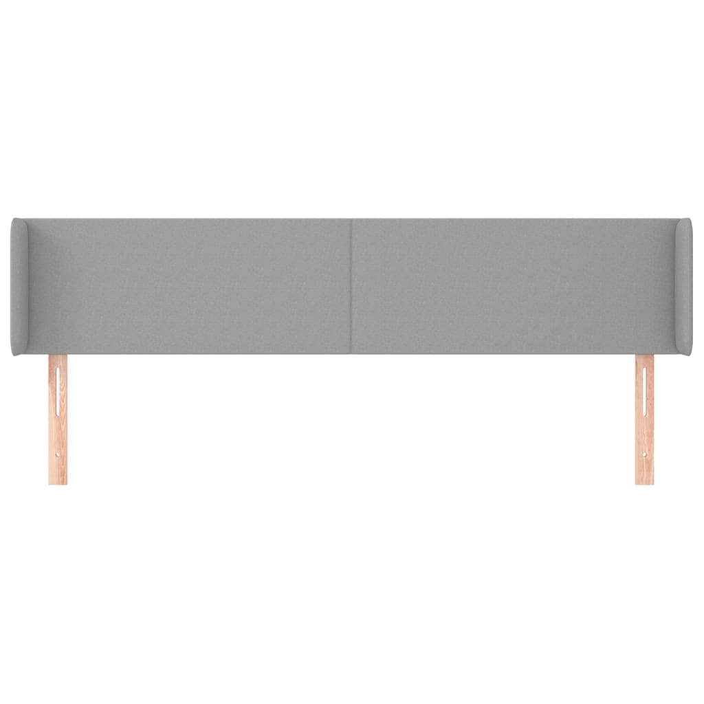 Hoofdbord met randen 183x16x78/88 cm stof lichtgrijs