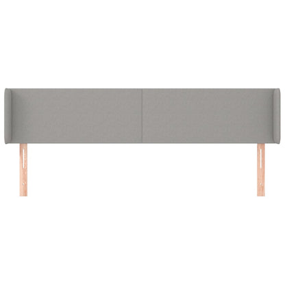 Hoofdbord met randen 183x16x78/88 cm stof lichtgrijs