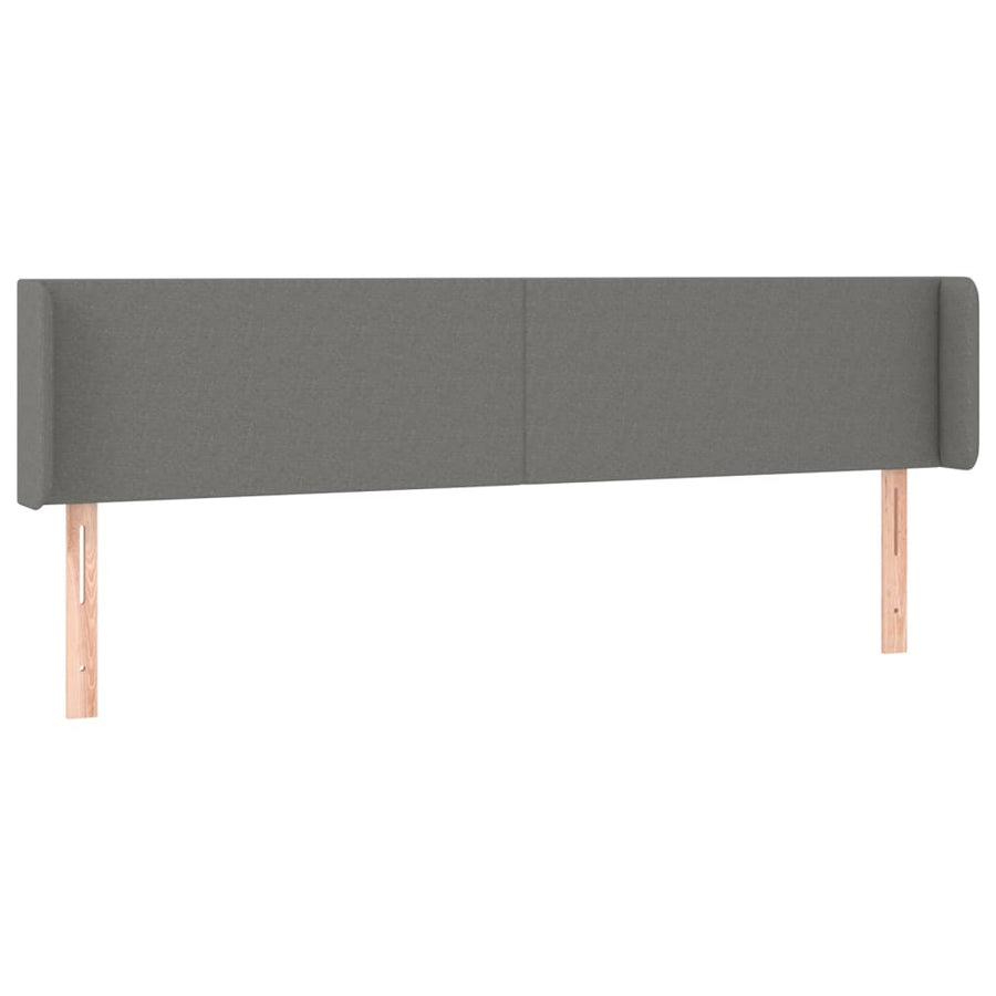 Hoofdbord met randen 183x16x78/88 cm stof donkergrijs