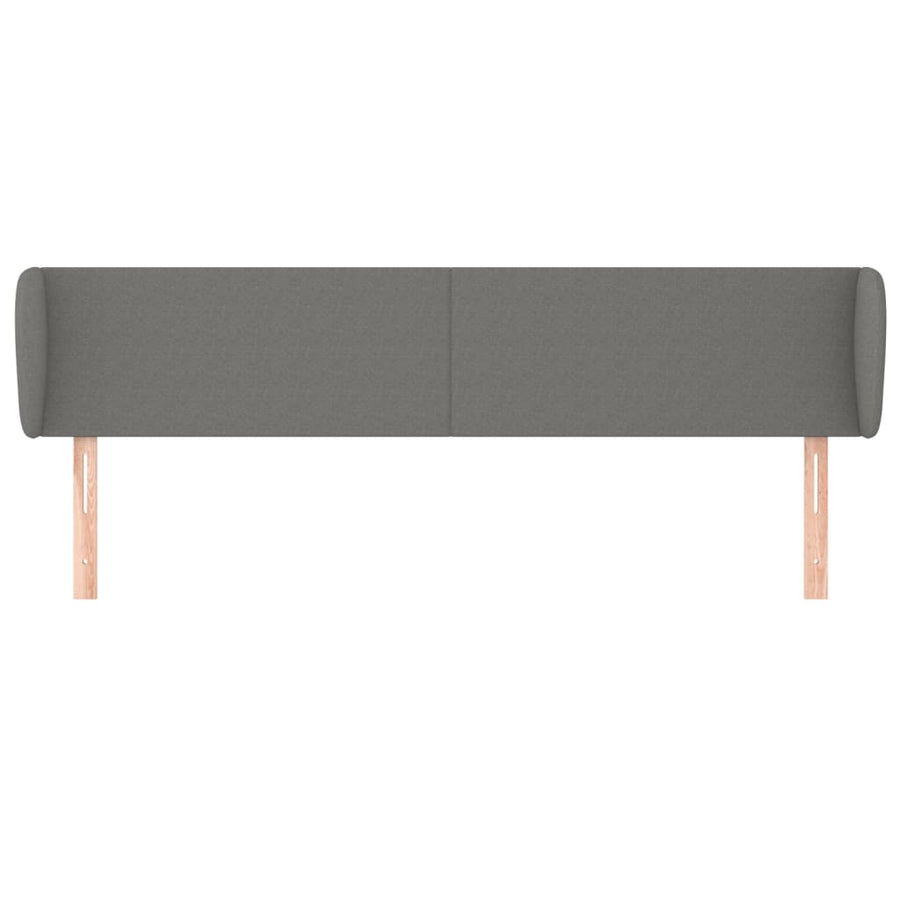 Hoofdbord met randen 183x16x78/88 cm stof donkergrijs