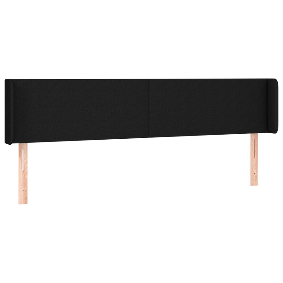 Hoofdbord met randen 183x16x78/88 cm stof zwart
