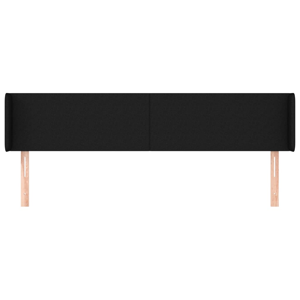 Hoofdbord met randen 183x16x78/88 cm stof zwart