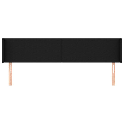 Hoofdbord met randen 183x16x78/88 cm stof zwart