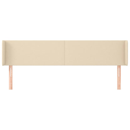 Hoofdbord Met Randen Stof Kleurig 183 x 16 x 78/88 cm Crème
