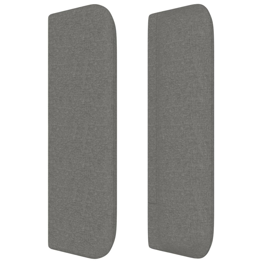 Hoofdbord met randen 203x16x78/88 cm stof donkergrijs