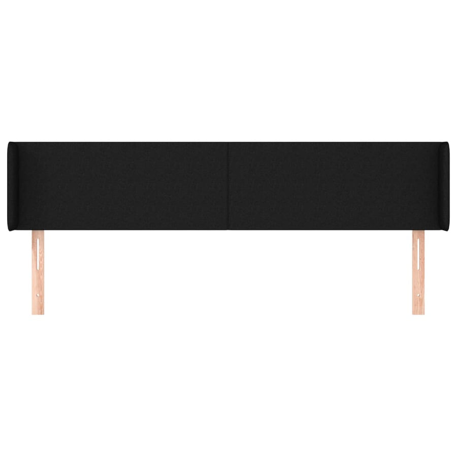 Hoofdbord met randen 203x16x78/88 cm stof zwart