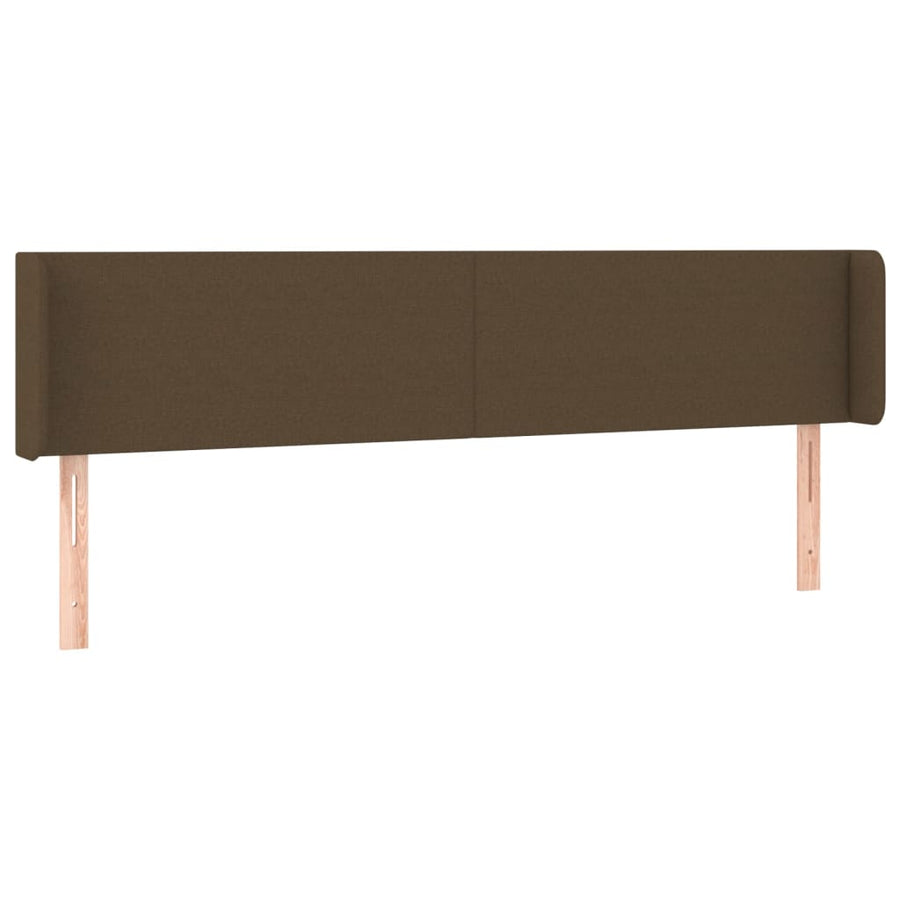 Hoofdbord met randen 203x16x78/88 cm stof donkerbruin