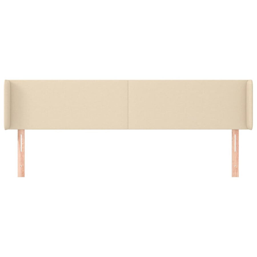 Hoofdbord Met Randen Stof Kleurig 203 x 16 x 78/88 cm Crème