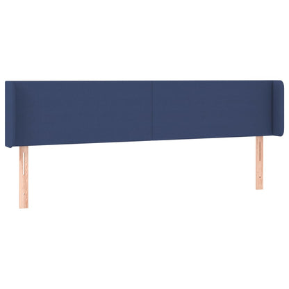 Hoofdbord met randen 203x16x78/88 cm stof blauw