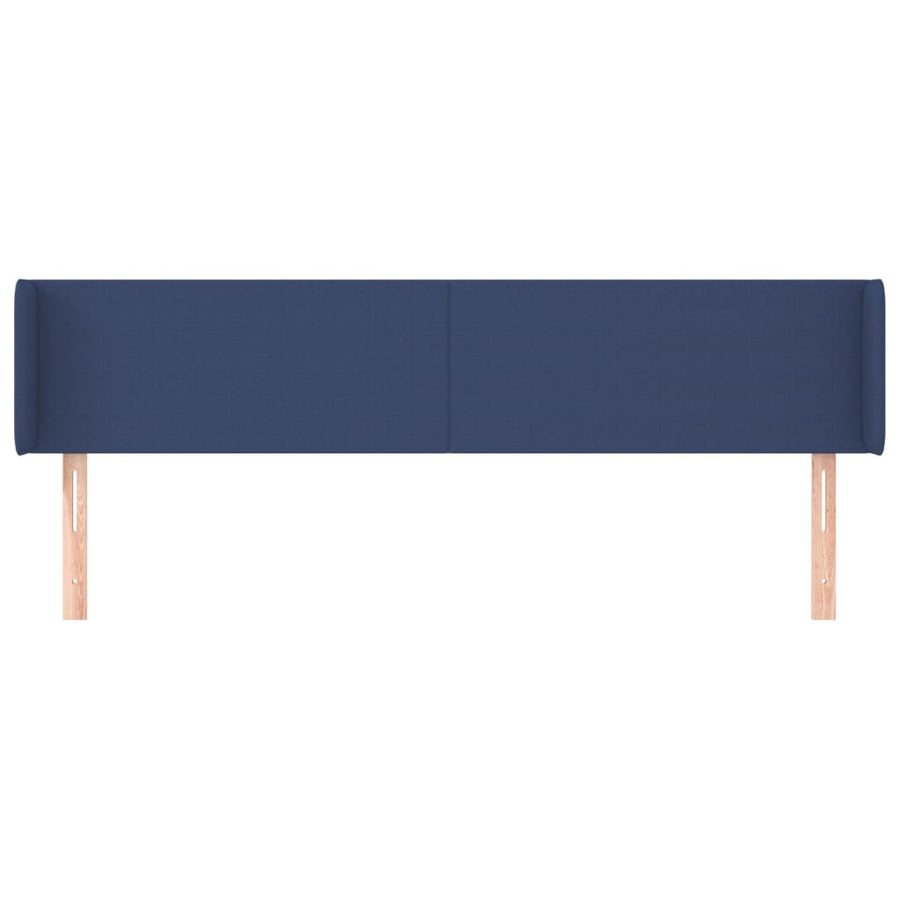 Hoofdbord met randen 203x16x78/88 cm stof blauw