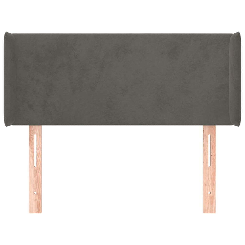 Hoofdbord Met Randen 83X16X78/88 Cm Fluweel Donkergrijs