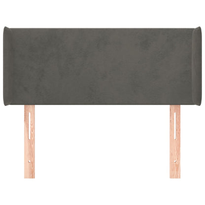 Hoofdbord Met Randen 83X16X78/88 Cm Fluweel Donkergrijs