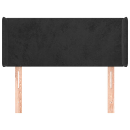 Hoofdbord met randen 83x16x78/88 cm fluweel zwart 83 x 16 x 78/88 cm Zwart