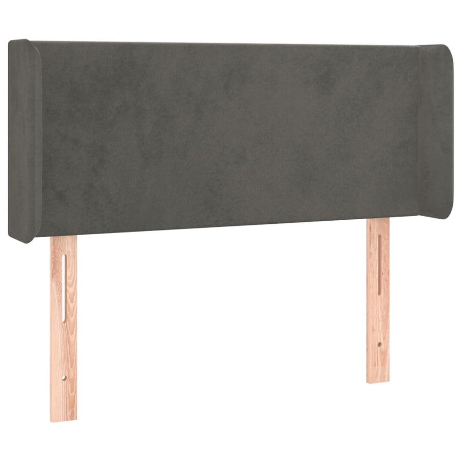 Hoofdbord Met Randen 93X16X78/88 Cm Fluweel Donkergrijs