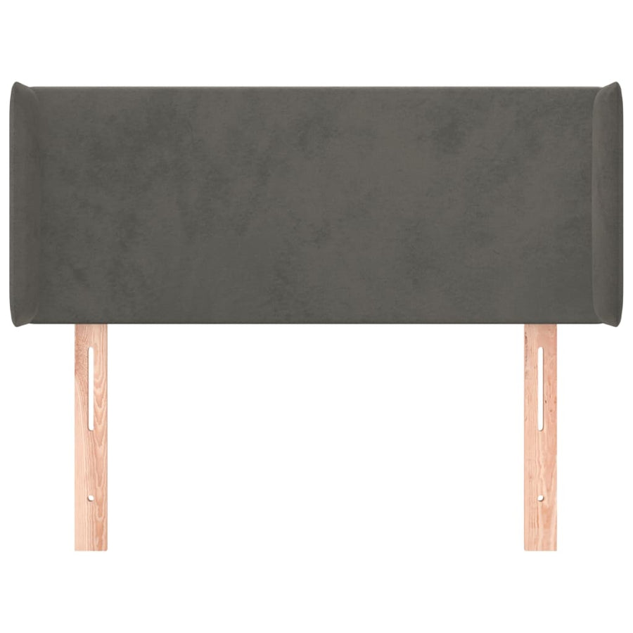 Hoofdbord Met Randen 93X16X78/88 Cm Fluweel Donkergrijs