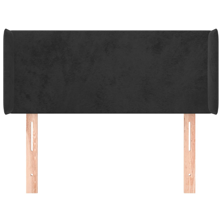 Hoofdbord Met Randen 93X16X78/88 Cm Fluweel Zwart