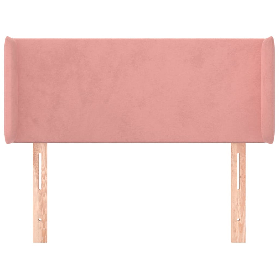 Hoofdbord Met Randen Fluweel 93 x 16 x 78/88 cm Roze
