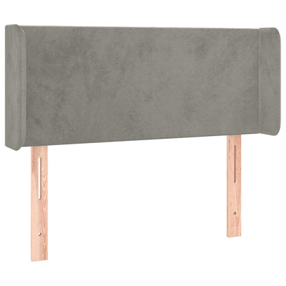 Hoofdbord met randen 103x16x78/88 cm fluweel lichtgrijs 103 x 16 x 78/88 cm Lichtgrijs