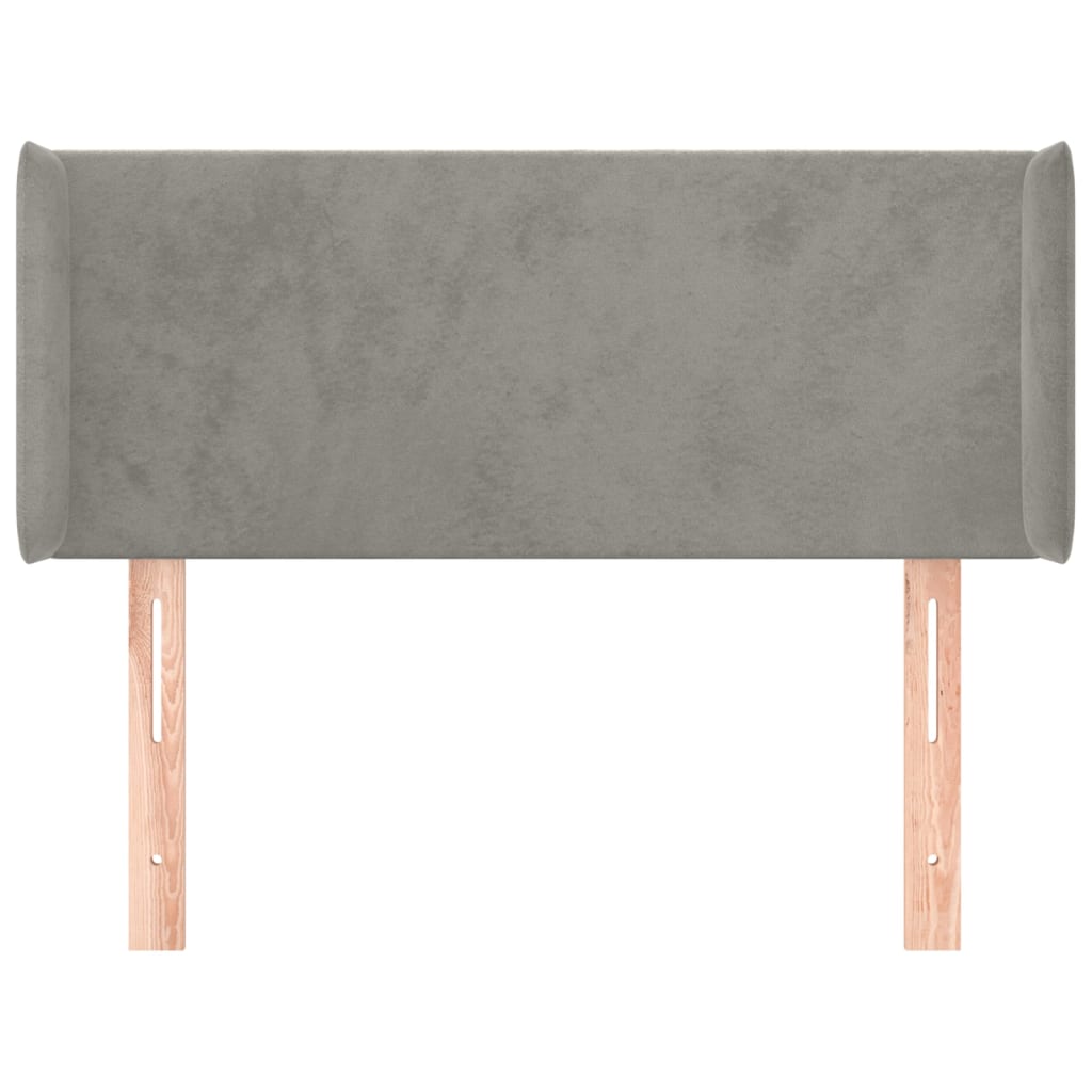 Hoofdbord met randen 103x16x78/88 cm fluweel lichtgrijs 103 x 16 x 78/88 cm Lichtgrijs