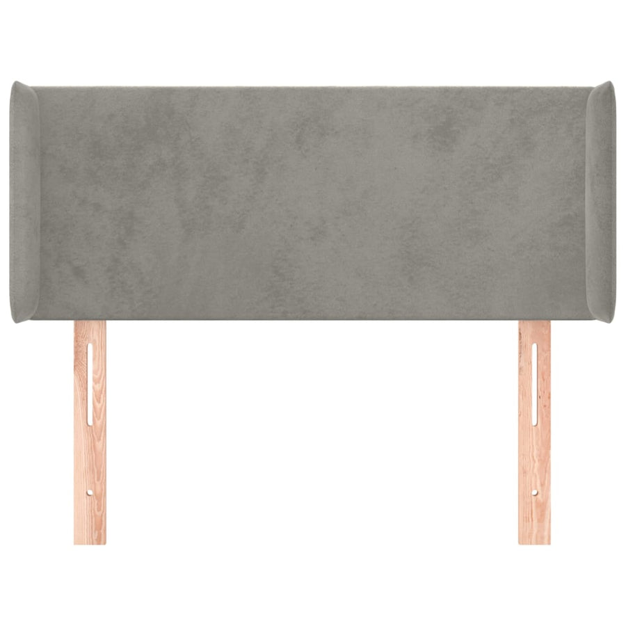 Hoofdbord met randen 103x16x78/88 cm fluweel lichtgrijs 103 x 16 x 78/88 cm Lichtgrijs