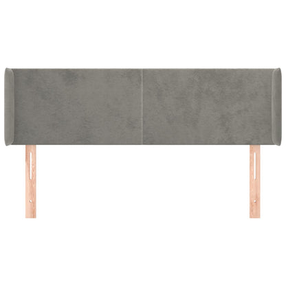 Hoofdbord Met Randen 147X16X78/88 Cm Fluweel Lichtgrijs