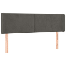 Hoofdbord Met Randen 147X16X78/88 Cm Fluweel Donkergrijs