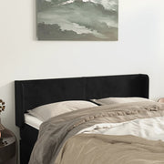 Hoofdbord fluweel 147x16x78/88 cm zwart