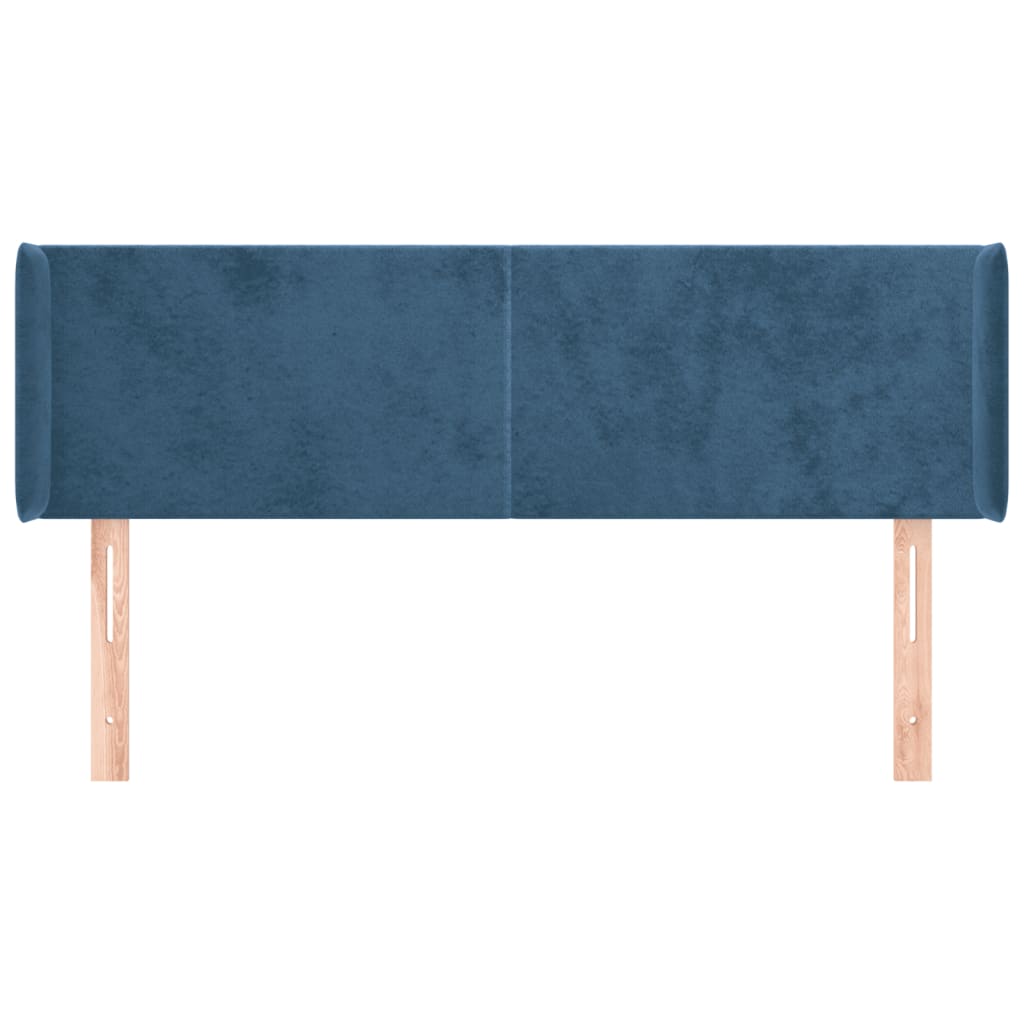 Hoofdbord Met Randen Fluweel 1 147 x 16 x 78/88 cm Donkerblauw