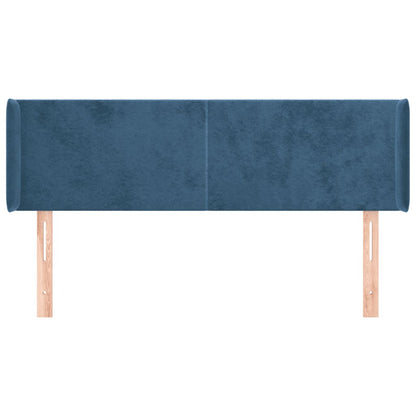 Hoofdbord Met Randen Fluweel 1 147 x 16 x 78/88 cm Donkerblauw