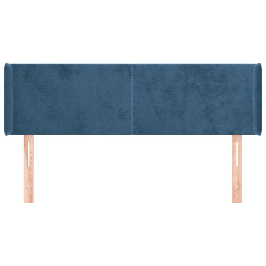Hoofdbord Met Randen Fluweel 1 147 x 16 x 78/88 cm Donkerblauw