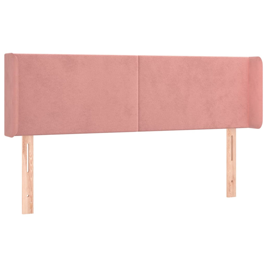 Hoofdbord Met Randen Fluweel 147 x 16 x 78/88 cm Roze