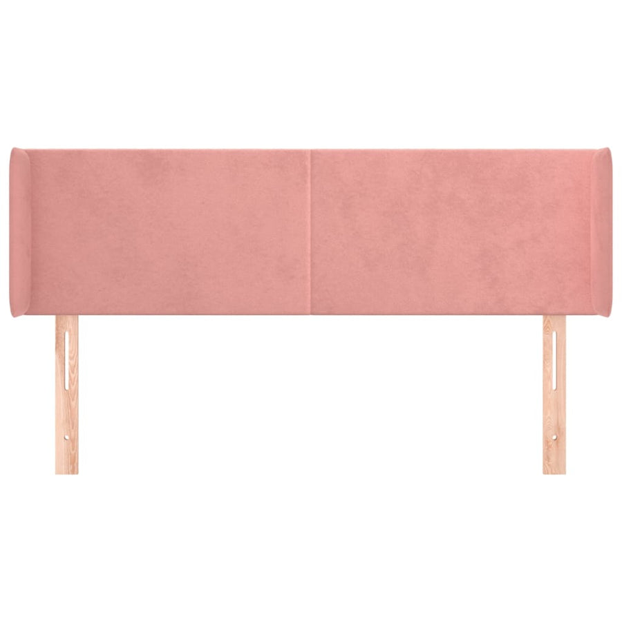 Hoofdbord Met Randen Fluweel 147 x 16 x 78/88 cm Roze