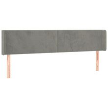 Hoofdbord Met Randen 163X16X78/88 Cm Fluweel Lichtgrijs