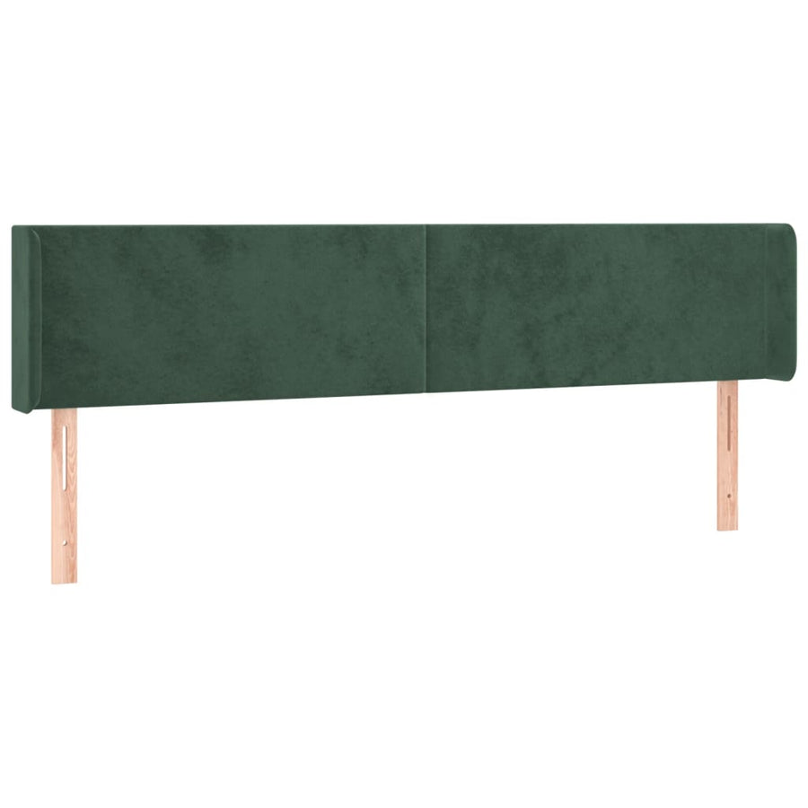 Hoofdbord Met Randen Fluweel 1 163 x 16 x 78/88 cm Donkergroen