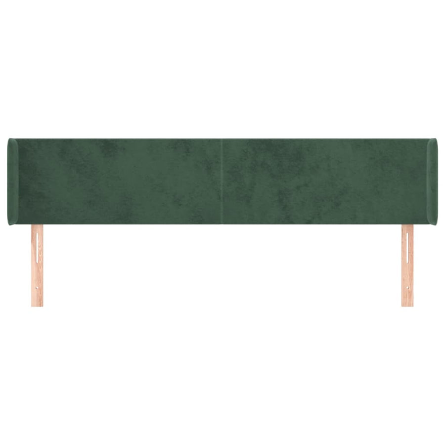 Hoofdbord Met Randen Fluweel 1 163 x 16 x 78/88 cm Donkergroen