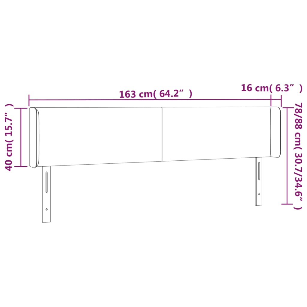 Hoofdbord Met Randen Fluweel 1 163 x 16 x 78/88 cm Donkergroen
