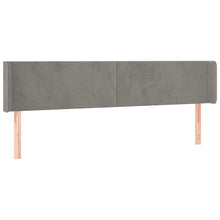 Hoofdbord Met Randen 183X16X78/88 Cm Fluweel Lichtgrijs