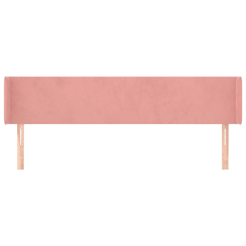 Hoofdbord Met Randen Fluweel 183 x 16 x 78/88 cm Roze