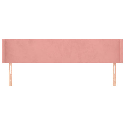 Hoofdbord Met Randen Fluweel 183 x 16 x 78/88 cm Roze