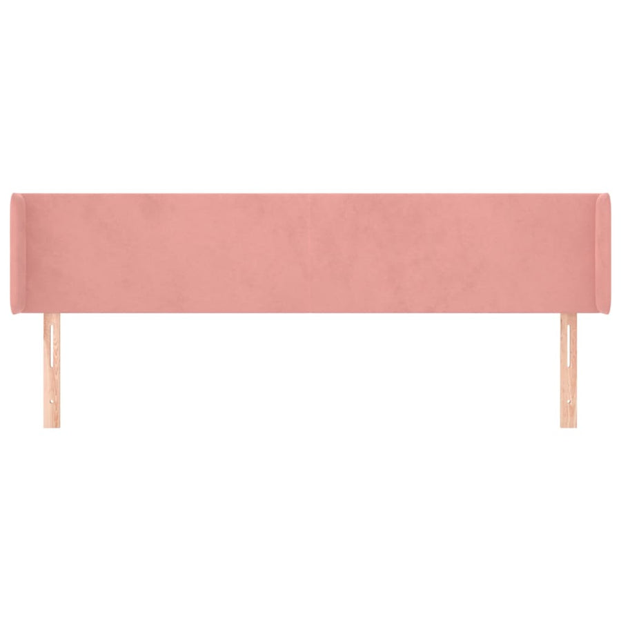 Hoofdbord Met Randen Fluweel 183 x 16 x 78/88 cm Roze